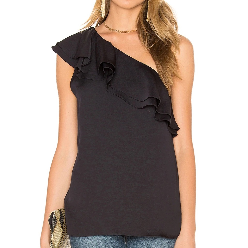 NWT Theory Damarill Silk One Shoulder Tank in Deep Navy -  size small